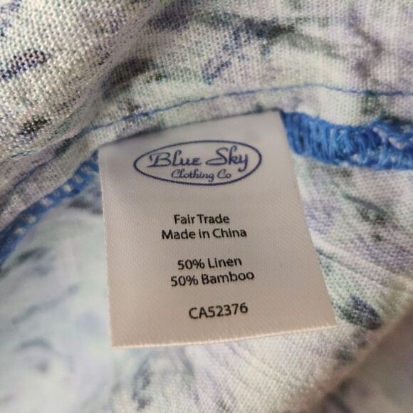 Blue Sky Linen Shirt Blouse - Picture 10 of 10